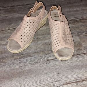 Earth Origins Leather Perforated Wedges Naples Nevada  Sz 8.5